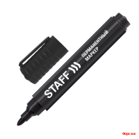 Маркер перманентный STAFF Черный, 2,5 мм 12шт