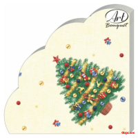 Новогодняя ель 3-сл.12л. Салфетки Art Bouquet Rondo /15