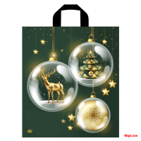 Пакет с петлевой ручкой 43,5х38 35 мкм Изумрудный блеск 50/500