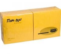 Салфетки «Папирус Люкс» двухслойные 24х24 см желтые 200 шт