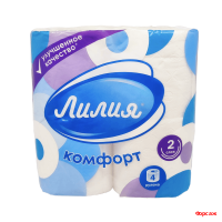 Т/бумага  Лилия Комфорт 2-х сл. 4 рул./12 уп.