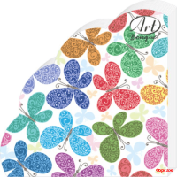 Романтические бабочки 3-сл.12л. Салфетки Art Bouquet Rondo /15