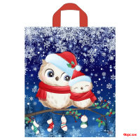 Пакет с петлевой ручкой 43,5х38 35 мкм Совушки 50/500