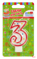 Свеча-цифра красное ассорти 