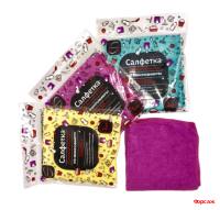 Салфетка из микрофибры в индивид. упаковке 30*30см/50