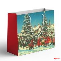 Пакет подарочный бумажный Новогодний 40*30*12/10