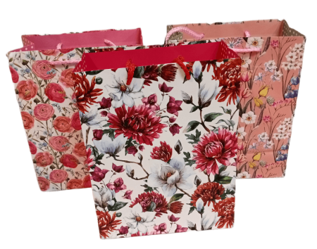 Подарочный пакет 18х23х10 ассотри цветы