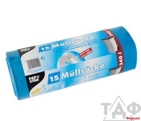 Мешки д/м 240л. синий. 60мк 15шт. PS (4)