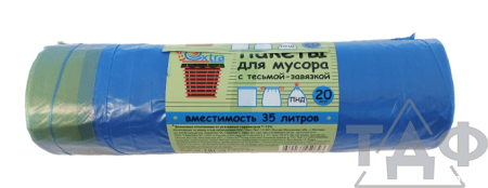 Мешки д/м 35 л 20 шт. ПНД 55*60 см с завязками