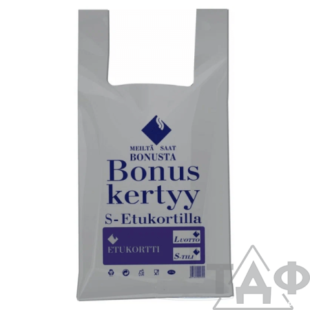 Пакет майка  30х56=35 Bonus Kertyy серый 2-х сторон. 100/1000