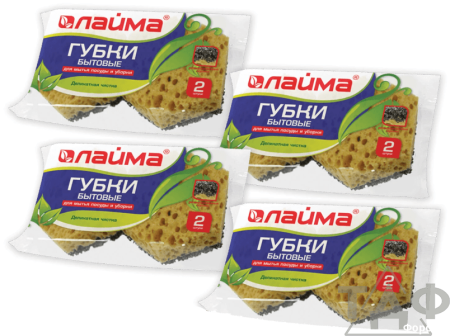Губки бытовые 29*92*80мм LAIMA 2шт