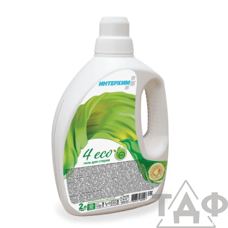 ИНТЕРХИМ 4 eco, 2л с мерной крышкой. Средство для стирки/