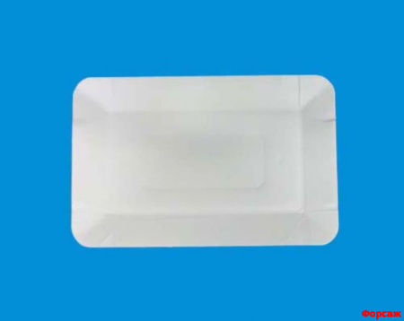 Тарелка карт. 13*20 белая,серая молочная/ламинированая