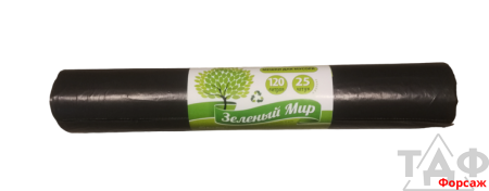 Мешки для мусорам 120л. 35мкм , 25шт Зеленый мир