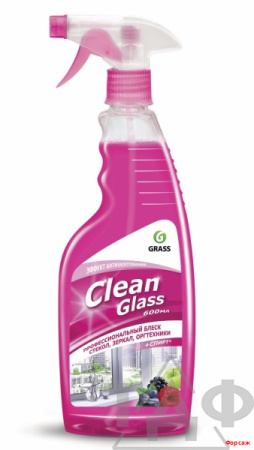 Очиститель стекол "Clean Glass" блеск стекол и зеркал (лесные ягоды) 600мл. тригер/