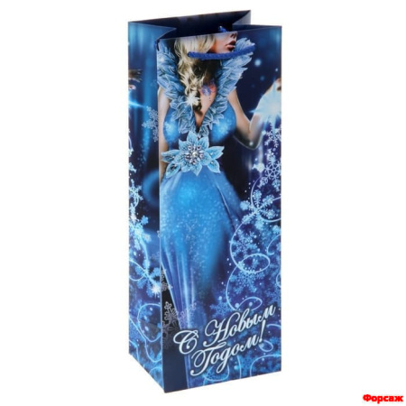 Сумка бум.лам.ВИНО  12,3*7,8*36,2 см./12 НОВЫЙ ГОД