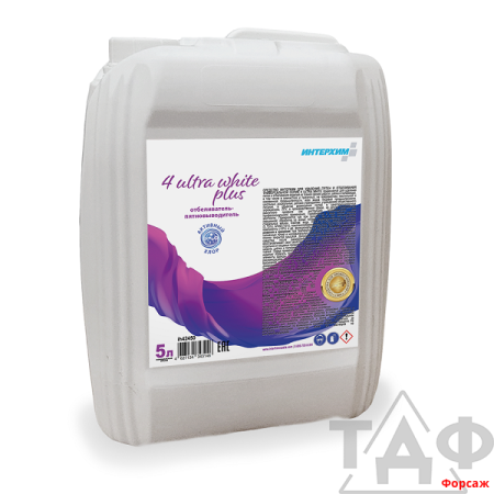 ИНТЕРХИМ 4 ultra white plus, 5л. Отбеливатель-пятновыводитель для стирк/1