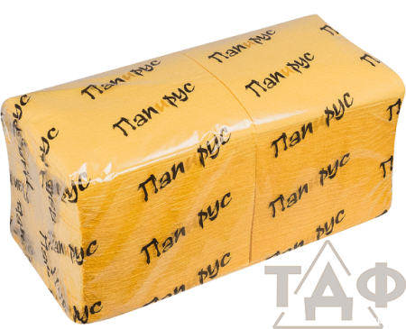 Салфетка "Папирус" 24*24 см 1-сл 400л.желтые(10)