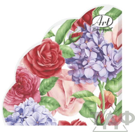 Прекрасные цветы 3-сл.12л. Салфетки Art Bouquet Rondo /15
