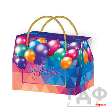 Коробка 0,8кг 170х120х140 вер.ручка Шарики