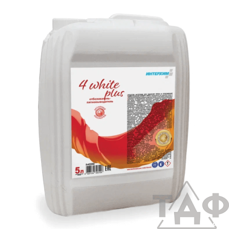ИНТЕРХИМ 4 white plus, 5л. Отбеливатель-пятновыводитель для стирки/1