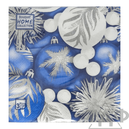 Салфетки 33х33, 20 шт., 3 сл. Новогодние игрушки Home Collection Classic/12