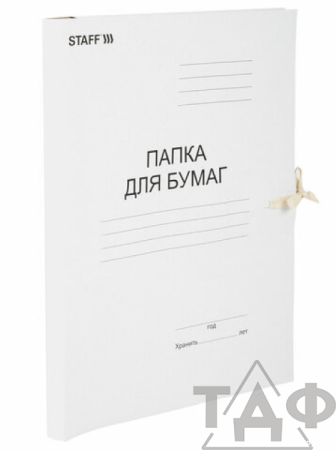Папка для бумаг с завязками картонная STAFF