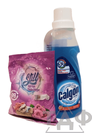 Calgon для смягчения воды 400 мл + стиральный порошок 100 г