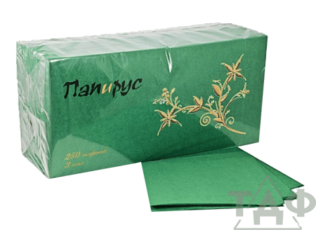 Салфетка "Папирус" 33*33 см 3-сл 250л.зеленые