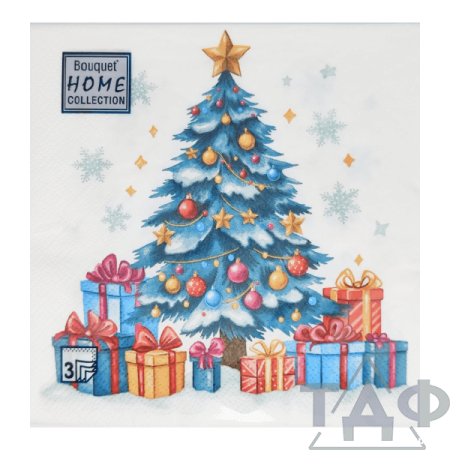 Салфетки 33х33, 20 шт., 3 сл. Чудесная ёлочка Home Collection Classic/12